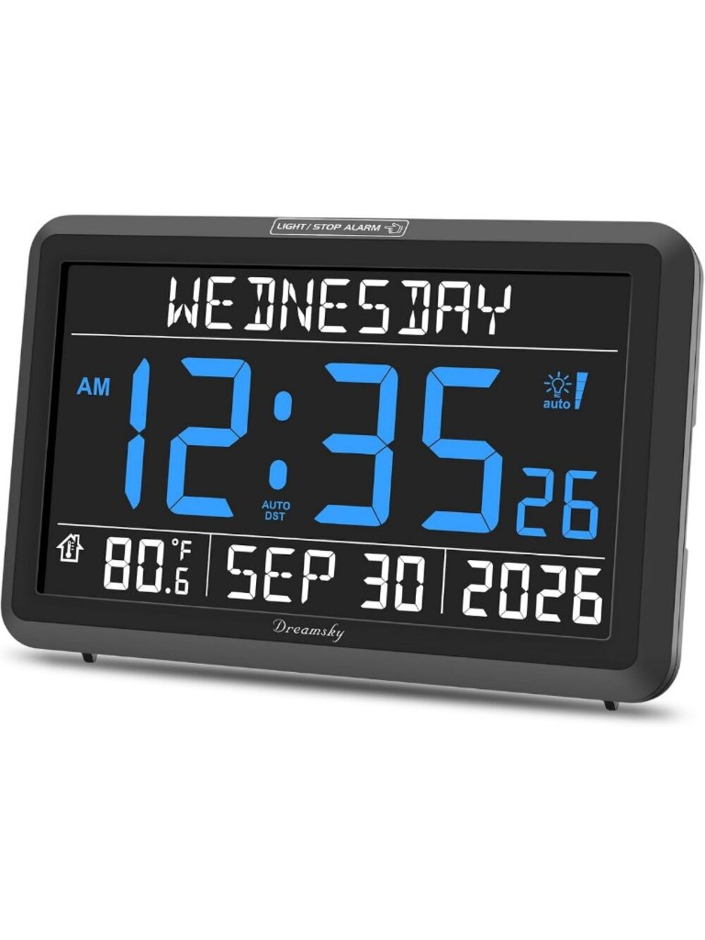 Sleek Digital Alarm Clock with Date, Day Display & Battery Backup - Modern